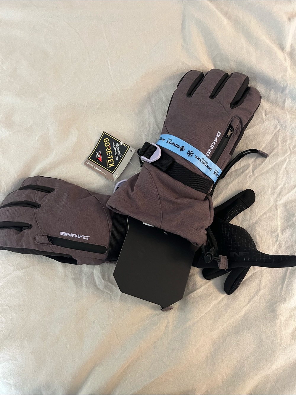 Dakine women’s Sequoia Leather Grey Waterproof GORE-TEX Ski Gloves snow s